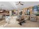 Bright living room with a neutral color palette, pillars, and views of other interior spaces at 5455 San Florentine Ave, Las Vegas, NV 89141
