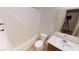 Simple bathroom with a shower/tub combo and vanity at 1420 Arlington Heights St, Las Vegas, NV 89110