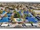 Aerial showing community pool, buildings, and landscaping at 2132 Petersham Ct # D, Las Vegas, NV 89108