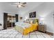 Spacious main bedroom with wood floors and a ceiling fan at 2228 Lucerne Ct, Henderson, NV 89014