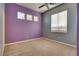 Bedroom with purple and gray walls, and window at 2245 Juniper Berry Dr, Las Vegas, NV 89134