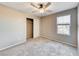 Simple bedroom with ceiling fan and closet at 2844 Alenga St, Henderson, NV 89044