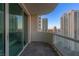 Balcony with sliding glass doors and city views at 2857 Paradise Rd # 2203, Las Vegas, NV 89109