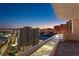 Spacious balcony overlooking the Las Vegas Strip at night at 2857 Paradise Rd # 2203, Las Vegas, NV 89109