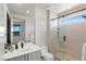 Modern bathroom with a glass shower at 29 Falling Ridge Ln, Henderson, NV 89011