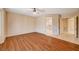 Main bedroom with hardwood floors and en-suite bathroom access at 3004 Canton Hills St, Henderson, NV 89052