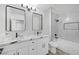 Modern bathroom with double vanity and bathtub at 5264 Lookout St, Las Vegas, NV 89120