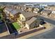 Aerial view of house, backyard, and neighborhood at 633 Finch Island Ave, Henderson, NV 89015