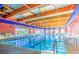 Indoor swimming pool with high ceilings and modern design at 7824 Homing Pigeon St, North Las Vegas, NV 89084