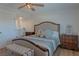 Main bedroom with wood floors and ceiling fan at 836 San Eduardo Ave, Henderson, NV 89002