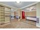 Cozy main bedroom featuring neutral walls, carpet, and a mirrored closet at 132 Continental Ave, Henderson, NV 89015