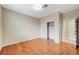 Light and bright bedroom featuring wood floors and a closet at 1836 La Calera Ave, North Las Vegas, NV 89084