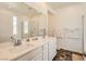 Elegant bathroom with double sinks, shower, and modern fixtures at 20 Barbara Ln # 35, Las Vegas, NV 89183