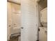 Bathroom with shower/tub combo and stackable washer/dryer at 20 Barbara Ln # 35, Las Vegas, NV 89183