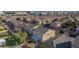 Aerial view of a backyard with low-maintenance landscaping and a covered patio perfect for outdoor living at 312 Bella Calabria Ave, Las Vegas, NV 89183