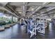 Bright gym featuring multiple machines, black floor, and a beautifully coffered ceiling at 334 Sea Rim Ave, Las Vegas, NV 89148