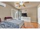 Bedroom with two twin beds, and access to the patio at 6054 Sierra Medina Ave, Las Vegas, NV 89139