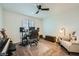 Cozy bedroom with a ceiling fan, perfect for a home office or music room at 6521 Taffrail Ave, Las Vegas, NV 89118