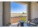 Relaxing outdoor patio with seating area and views of the desert landscape at 6521 Taffrail Ave, Las Vegas, NV 89118