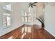 Bright living room with hardwood floors and high ceilings at 78 Sea Holly Way, Henderson, NV 89074