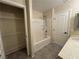 Bathroom with tub, shower, and linen closet at 10273 Aragon Crown Rd, Las Vegas, NV 89135