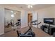 Exercise room with mirrored closet and stationary bike at 1105 Thornfield Ln, Las Vegas, NV 89123