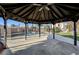 Covered gazebo with pool view and lighting at 3655 Funston Way, Las Vegas, NV 89129