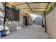 Covered patio with access to backyard and storage at 3655 Funston Way, Las Vegas, NV 89129