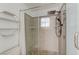 Clean shower with tiled walls and glass enclosure at 3655 Funston Way, Las Vegas, NV 89129