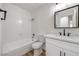 Clean bathroom with white vanity and modern fixtures at 3875 Sebasco Dr, Las Vegas, NV 89147