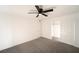 Bright bedroom with ceiling fan and double door closet at 4480 Sandy River Dr # 64, Las Vegas, NV 89103