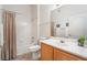 Clean bathroom with tub shower, vanity, and toilet at 700 Carnegie St # 2914, Henderson, NV 89052