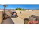 Private rooftop patio with seating and stunning views at 9361 Hilgard Ave, Las Vegas, NV 89178