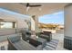 Private patio with mountain views and comfortable seating at 10286 Jade Gardens Dr, Las Vegas, NV 89135