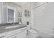 Simple bathroom with white subway tiles and vanity at 10955 Mojave Spring Dr, Las Vegas, NV 89135