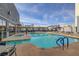 Resort-style pool and deck area with lounge chairs and cityscape views at 211 E Flamingo Rd # 615, Las Vegas, NV 89169