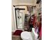 En-suite bathroom features a shower with glass doors, toilet and themed decor throughout at 2540 E Sparrow Way, Pahrump, NV 89048