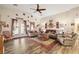 Spacious living room with hardwood floors and neutral walls at 2540 E Sparrow Way, Pahrump, NV 89048
