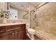 Bathroom with vanity, toilet and large walk-in shower at 59 Portezza Dr, Henderson, NV 89011