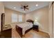 Charming bedroom with hardwood floors and plantation shutters at 59 Portezza Dr, Henderson, NV 89011