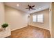 Spacious bedroom with hardwood floors and plantation shutters at 59 Portezza Dr, Henderson, NV 89011