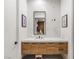 Modern bathroom featuring a sleek vanity with a white countertop at 591 Overlook Rim Dr, Henderson, NV 89012