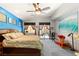 Spacious bedroom with king bed, and sliding doors to patio at 10093 Golden Bluff Ave, Las Vegas, NV 89148