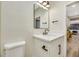 Clean bathroom, featuring a quartz vanity and a modern sink at 10369 Niagara Falls Ln, Las Vegas, NV 89144