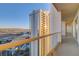 Balcony overlooking city, golf course, and mountains at 125 E Harmon Ave # 3214, Las Vegas, NV 89109