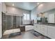 Elegant bathroom with granite counters and walk-in shower at 2469 Cingoli St, Henderson, NV 89044