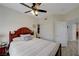 Bright bedroom with double doors and ceiling fan at 3604 Lisandro St # 201, Las Vegas, NV 89108