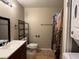 Clean bathroom with shower/tub combo and stackable washer/dryer at 4241 Gannet Cir # 205, Las Vegas, NV 89103