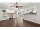 Living area with ceiling fan and built-in wood mantel at 4840 Conough Ln, Las Vegas, NV 89149