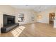 Modern brick fireplace in the living room at 5305 Singing Hills Dr, Las Vegas, NV 89130